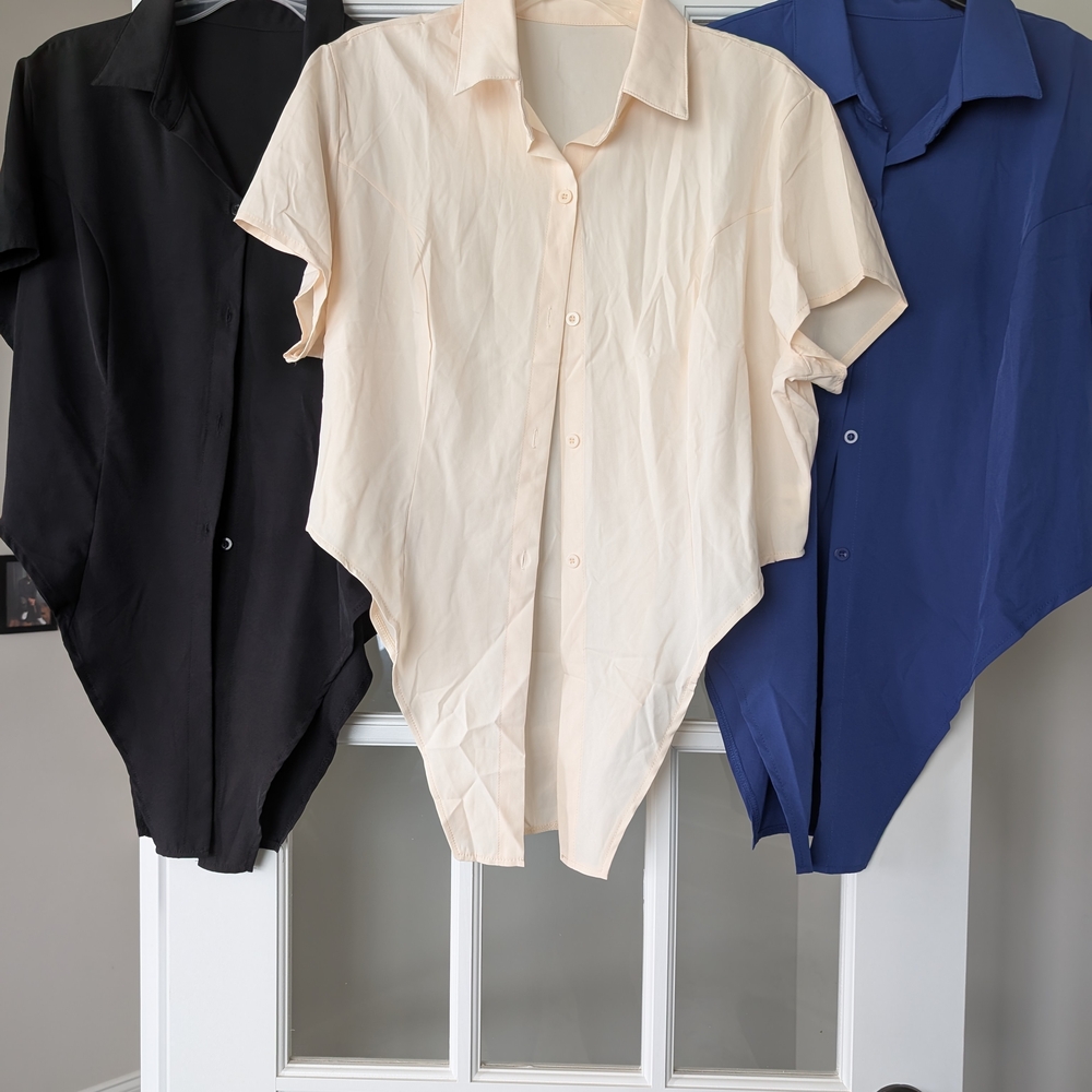 LYANER Women's Collar V Neck Blouses
